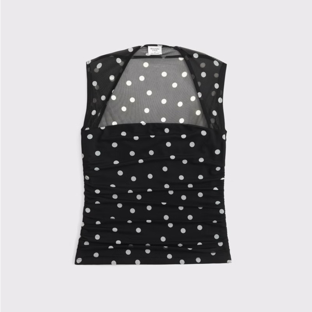 Abercrombie & Fitch Black Polka Dot Tank Top